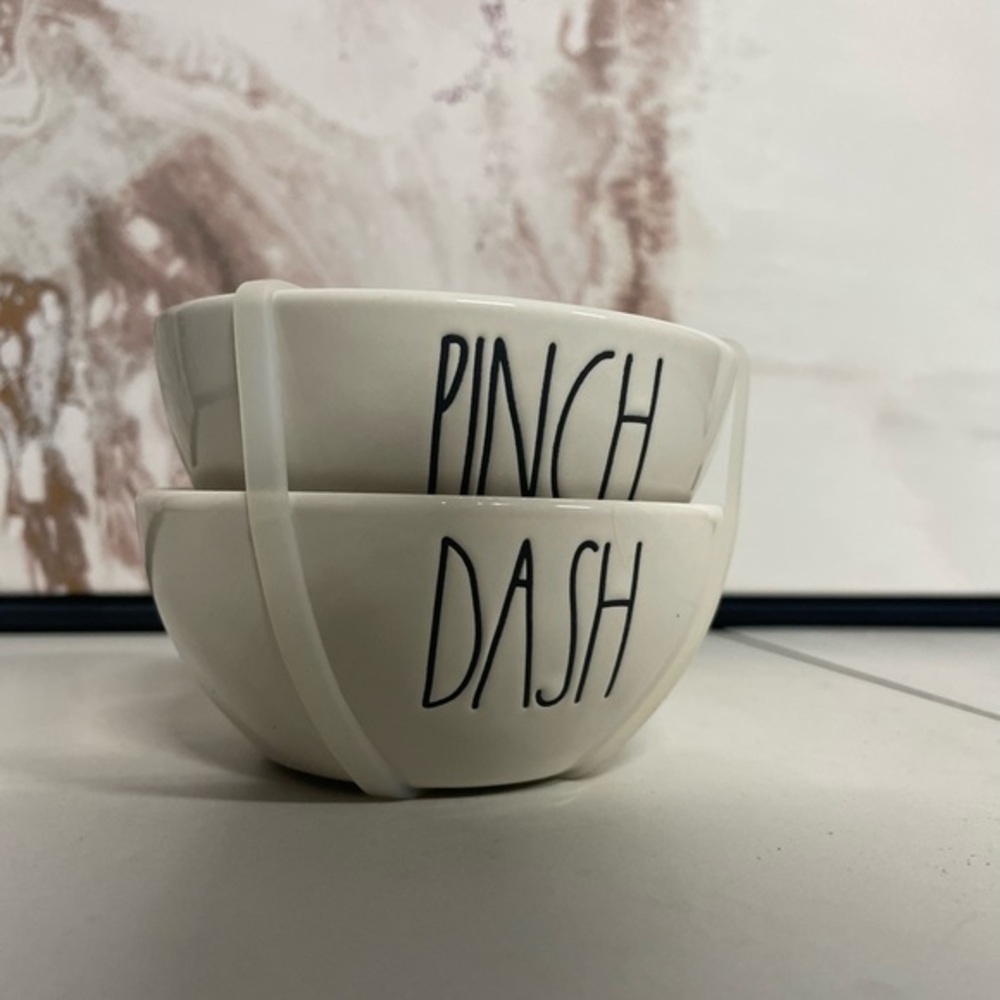 Rae Dunn‎ White Pinch Dash 2 Piece Set Mini Seasoning Salt Bowls By Magenta
